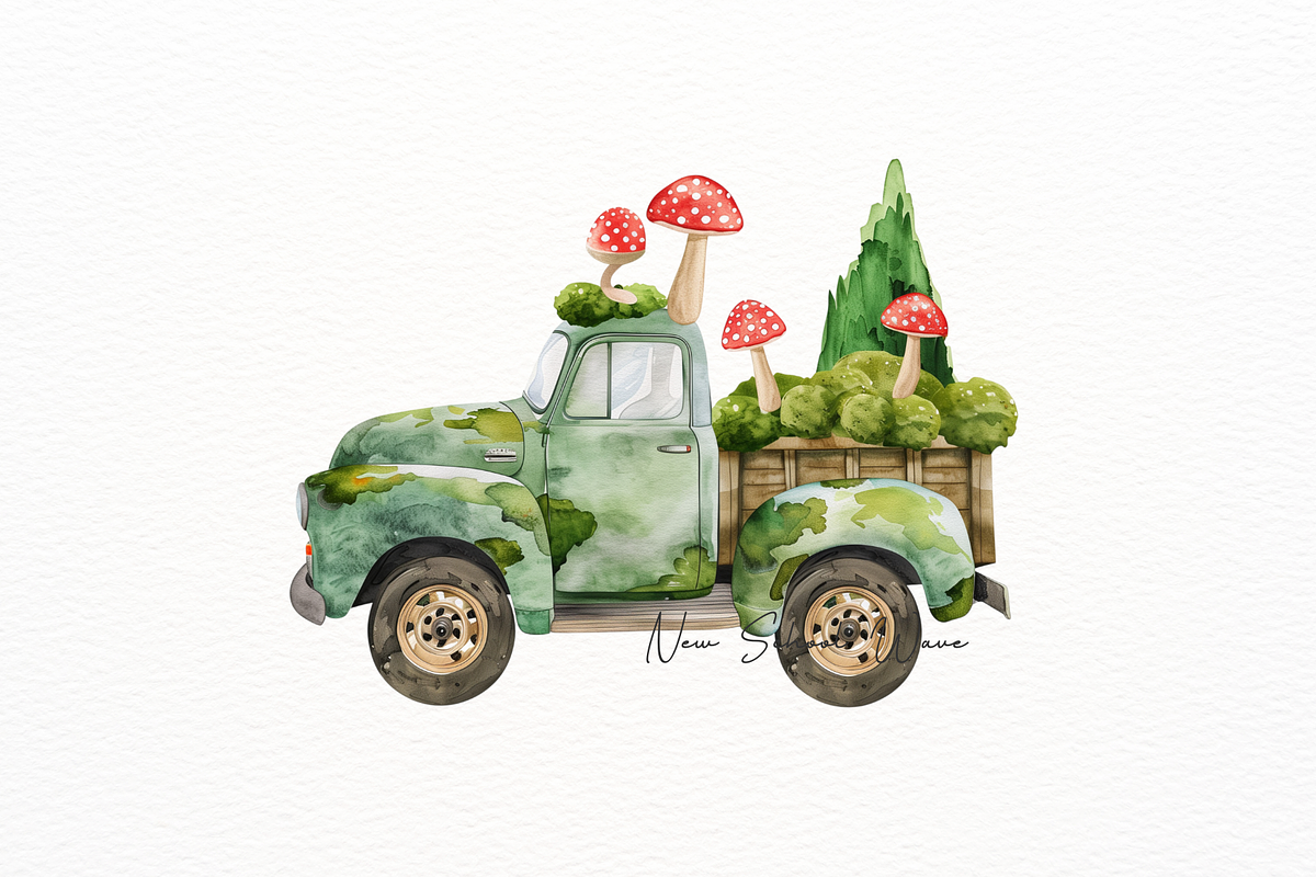 Watercolor Truck Clipart, an Object Illustration by New-School-Wave (Photo 4 of 5)