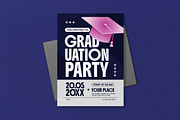 Blue Graduation Party Invitation, a Card Template by graphicook (Thumbnail 3 of 3)