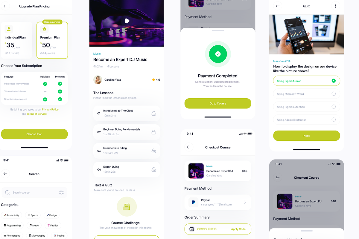 Coursze - Online Course App UI Kit, an UI Kit Template by Moni Studio (Photo 5 of 6)