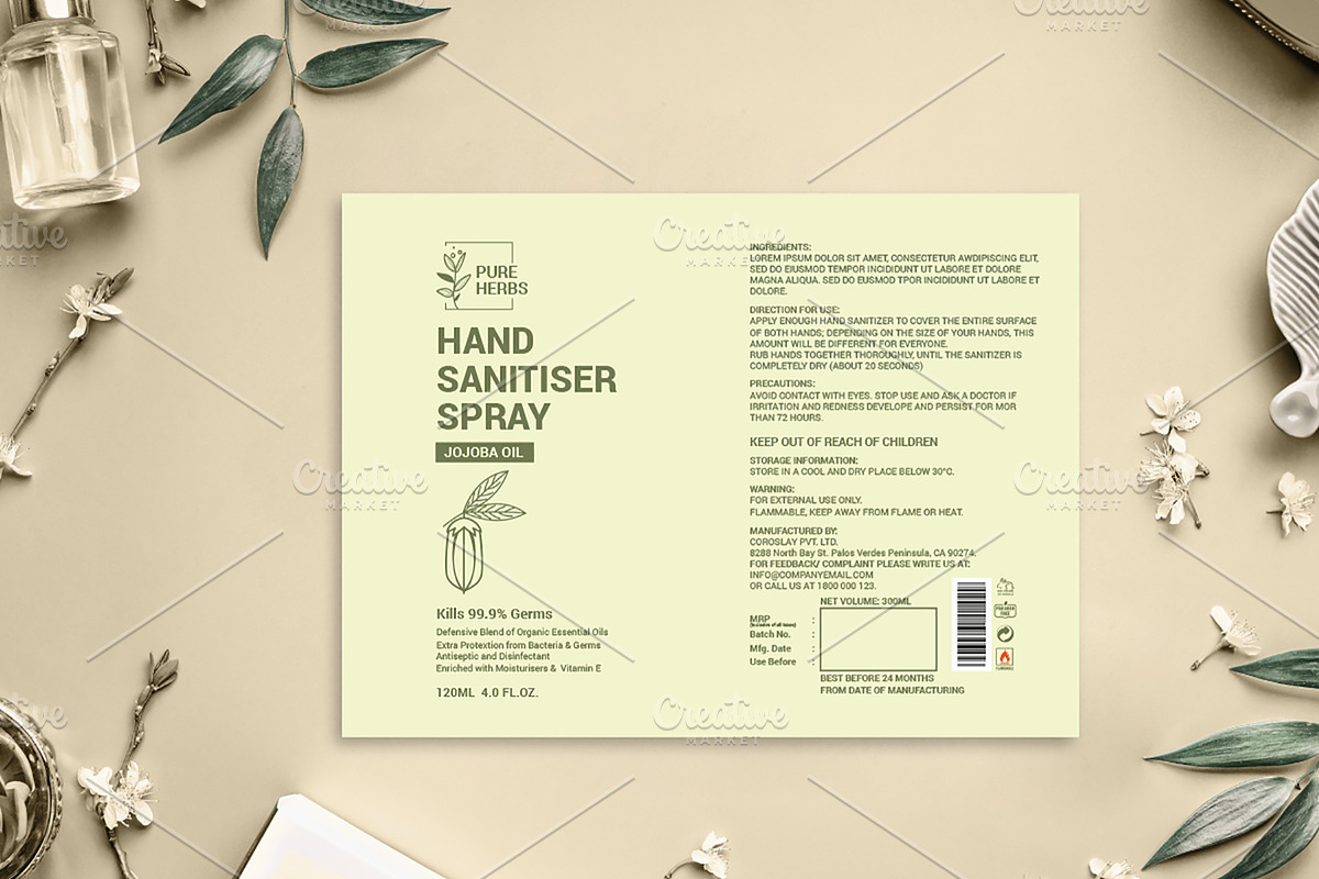 Hand Sanitiser Spray Label, an Object Graphic by Dev.Rawat21 (Photo 5 of 5)