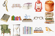 Watercolor Books Clipart Set, 41 PNG, an Illustration by CropUp Creative (Thumbnail 2 of 4)