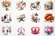 Parisian Just Married Clipart, an Illustration by RobertsArt (Thumbnail 2 of 7)