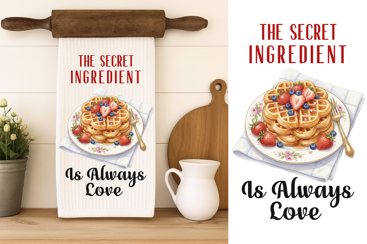Valentine Hearts Kitchen Towel PNG, an Illustration by SinaCreation (Photo 3 of 4)