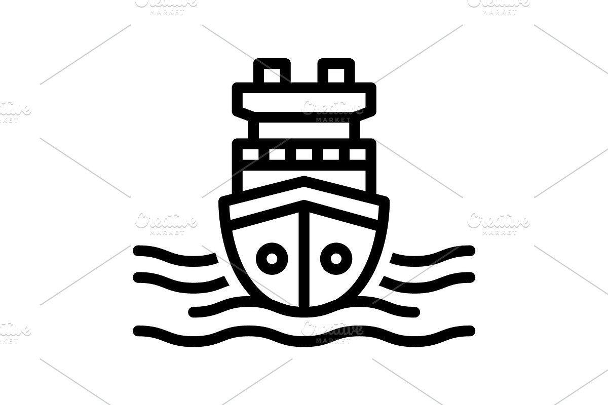 Ship vessel black icon, an Outline Icon by Creative priyanka