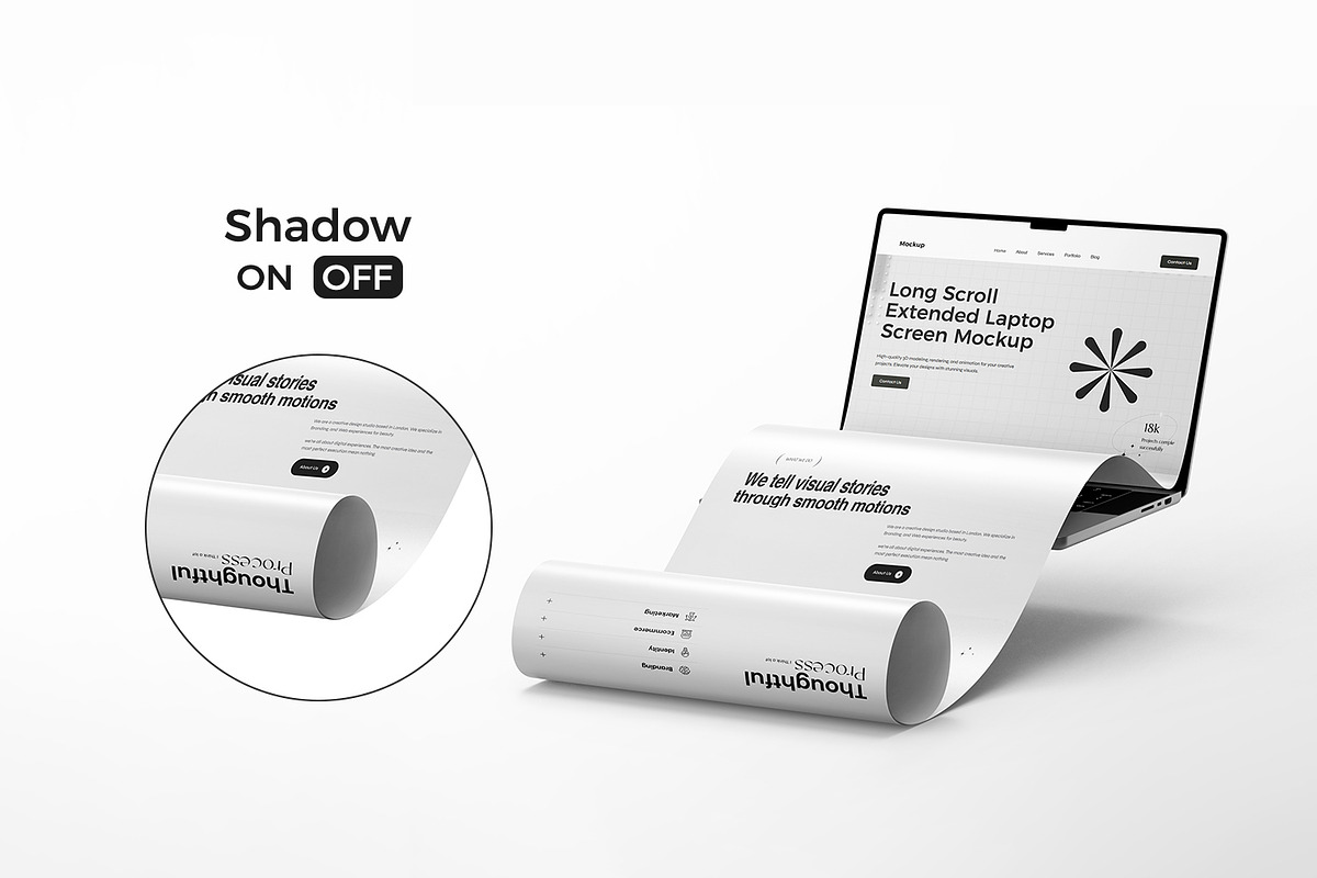 Laptop Long Scroll Screen Mockup, a Mac Mockup by RamStudio2 (Photo 2 of 13)