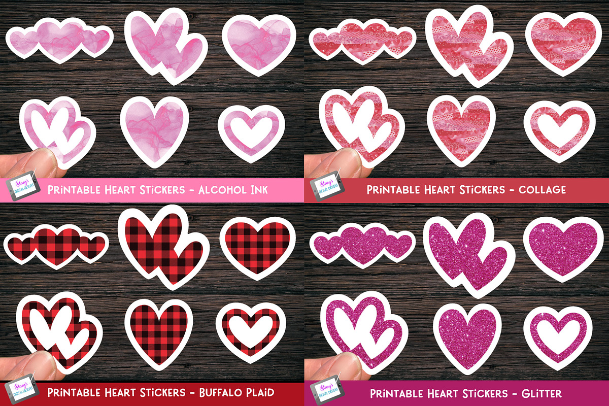 Heart Sticker Bundle | PNG Stickers, an Object Graphic by Stacy's Digital Designs (Photo 1 of 5)