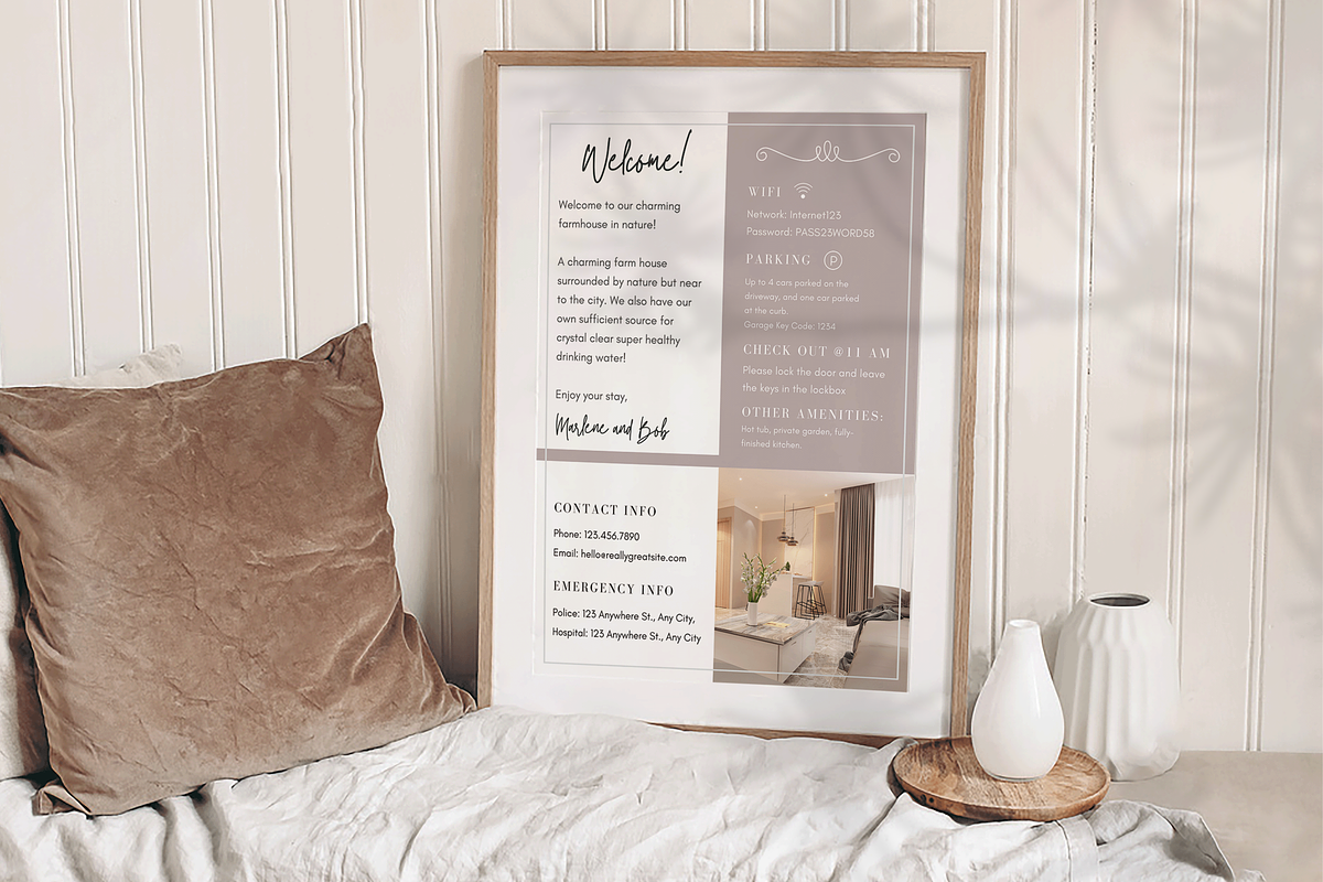 Airbnb Welcome Signs Canva Templates, a Templates & Theme by Cosmic Design (Photo 5 of 7)