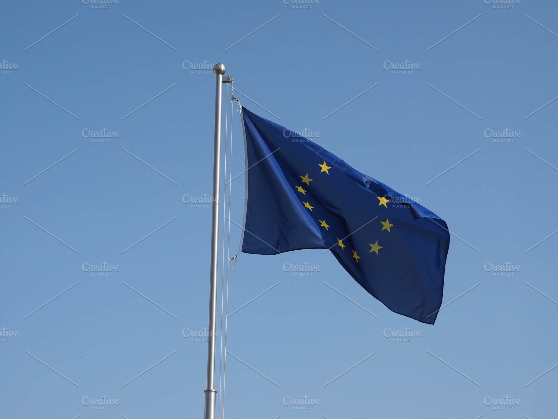flag of the European Union (EU), a Photo by WorldPhotos