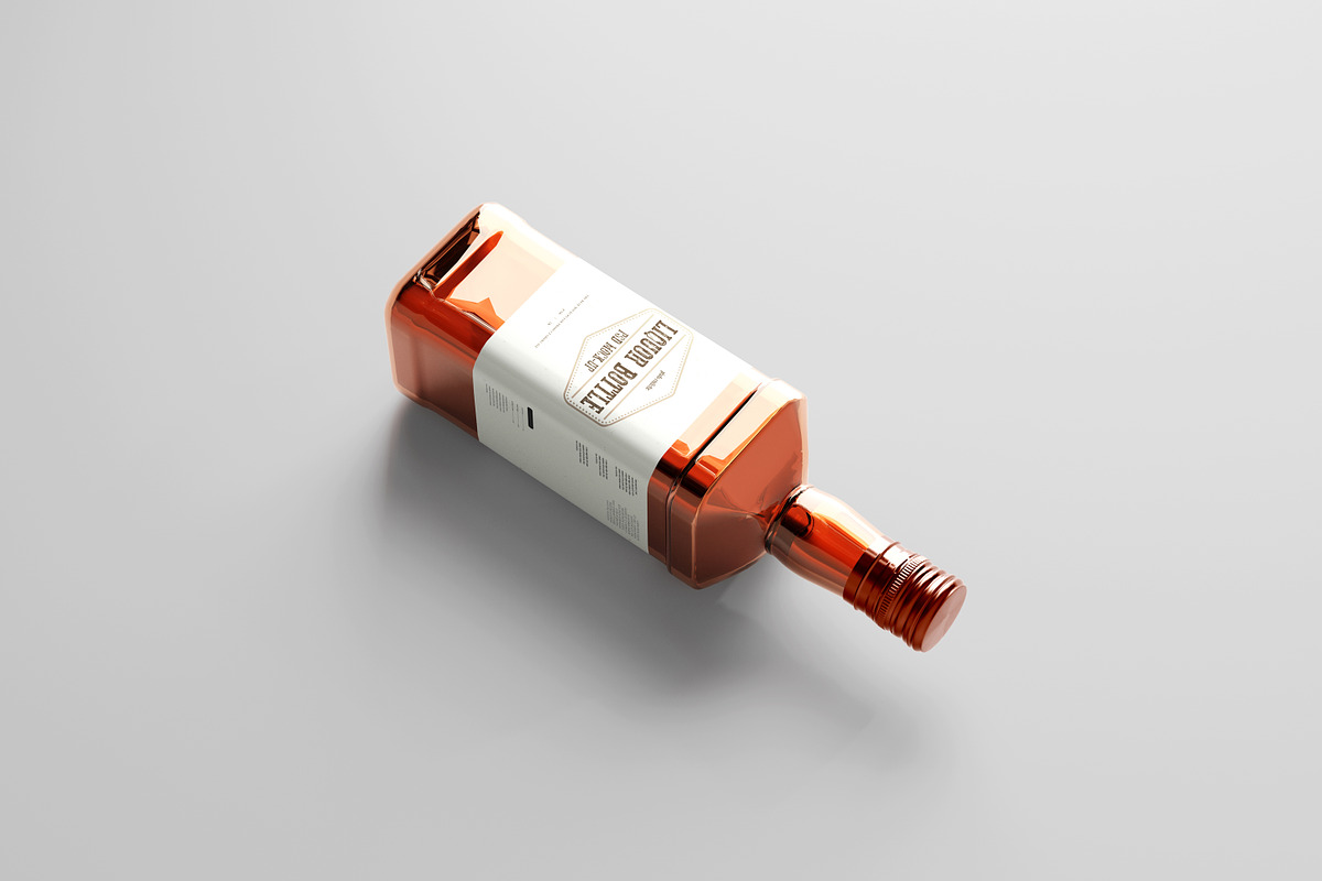 Square Liquor Bottle Mockup, a Cups & Container Mockup by pmvch (Photo 1 of 15)