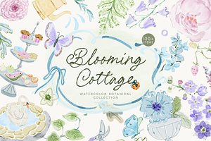 Blooming Cottage Watercolor Florals, a Decorative Illustration by Karma