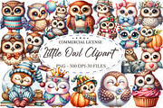 Cute Little Owl Clipart Sublimation, an Illustration by designcity5 (Thumbnail 1 of 5)