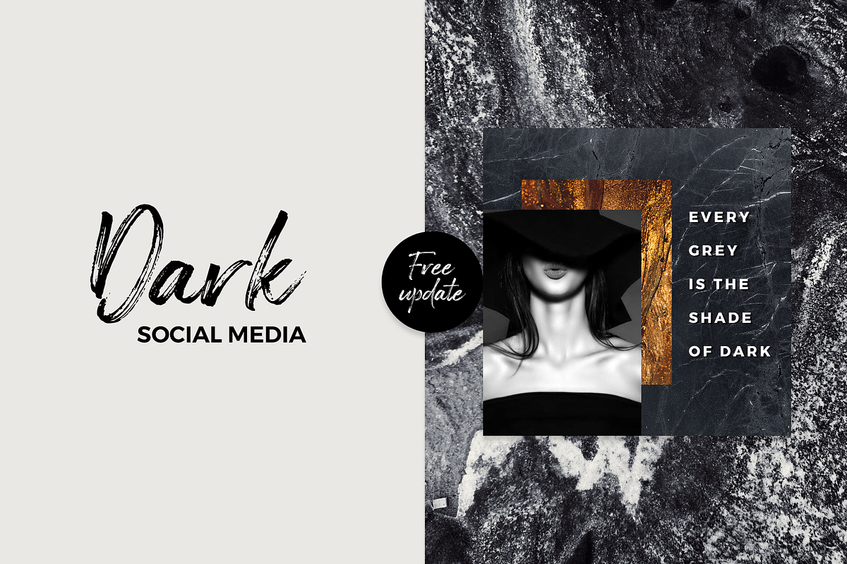 Dark Social Media Pack, a Social Media Template by RedRiver Studio (Photo 6 of 17)