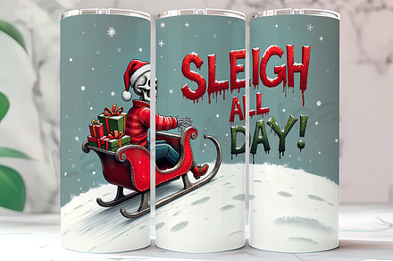 Sleigh All Day Skeleton Tumbler PNG, an Arts & Entertainment Photo by LamanAzalea