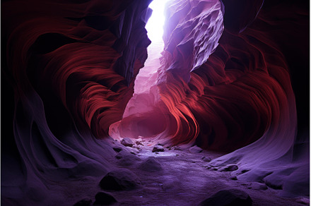 Purple cave rock. Generate Ai, a Nature Photo by Ylivdesign