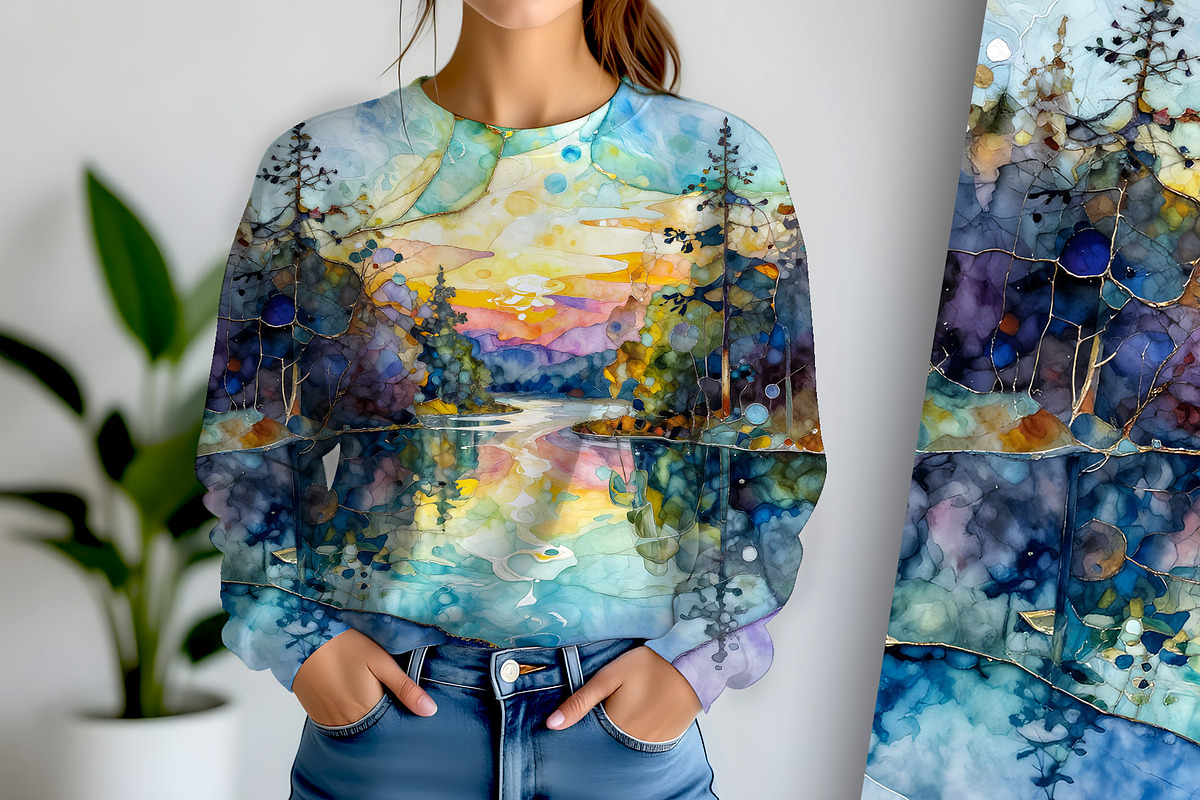 Liquid Ink Landscape, a Decorative Illustration by Sharon Schwalbe (Photo 6 of 6)