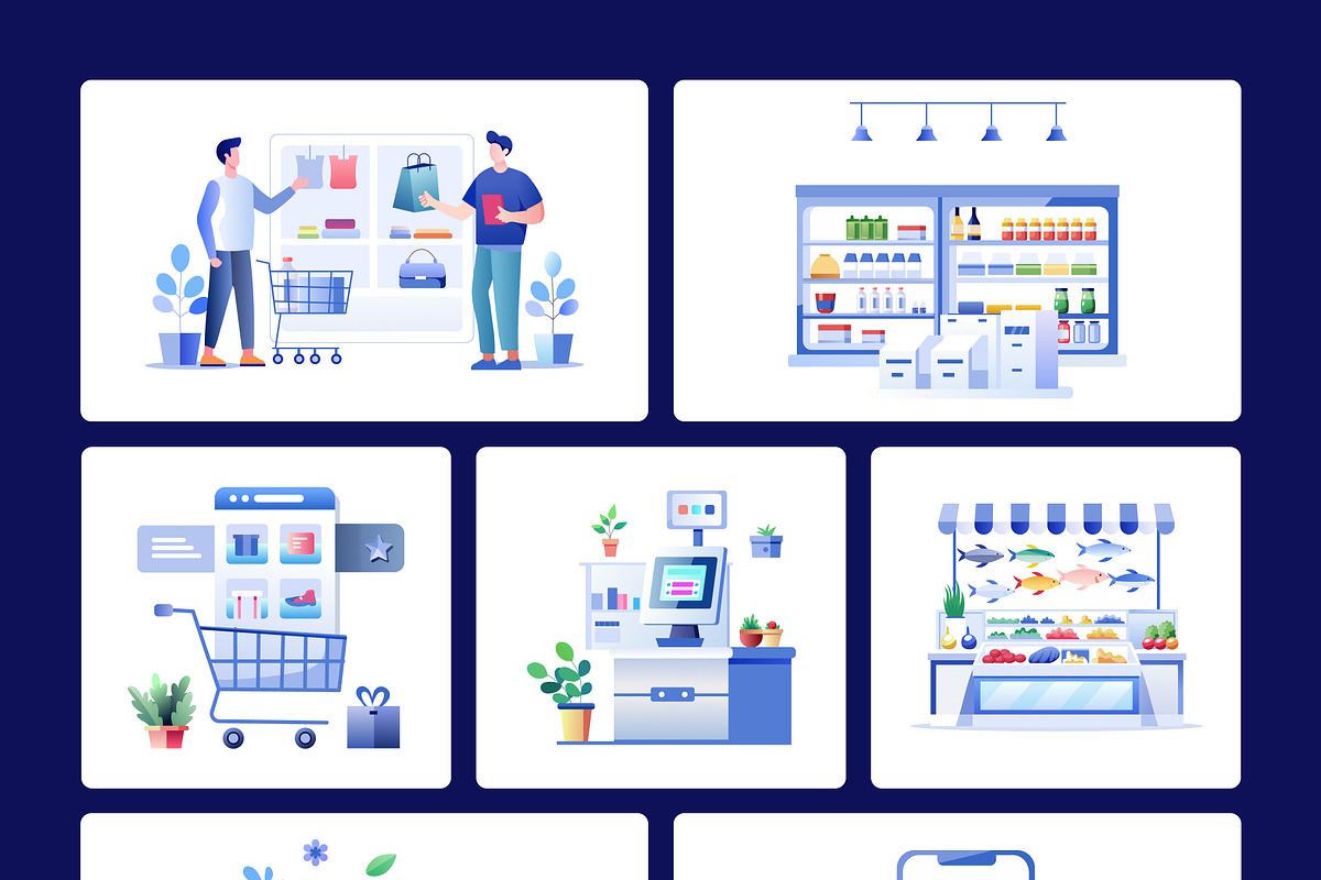 Grocery Shopping Illustrations, a Food Illustration by Prosymbols (Photo 9 of 10)