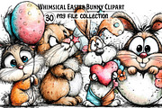 Whimsical Easter Bunny Clipart, an Illustration by Dream Creation (Thumbnail 1 of 6)