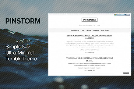 Pinstorm - Minimal Tumblr Theme