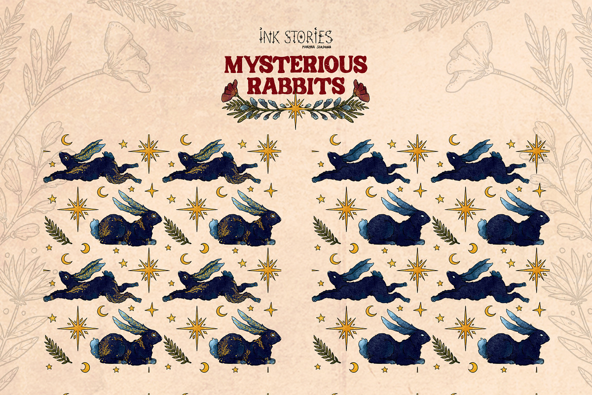 Mysterious Rabbits, an Animal Illustration by Ink Stories