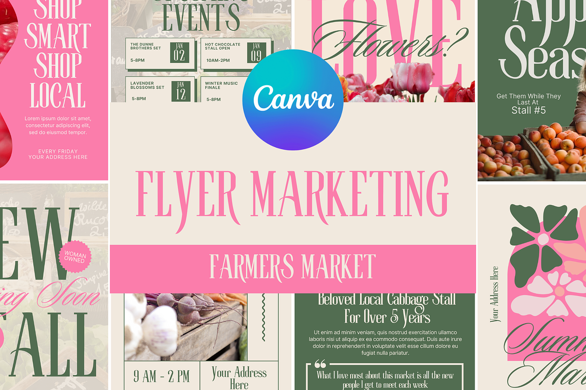 Farmers Market Flyers for Canva, a Marketing Template by ShayMadeWhat (Photo 1 of 3)