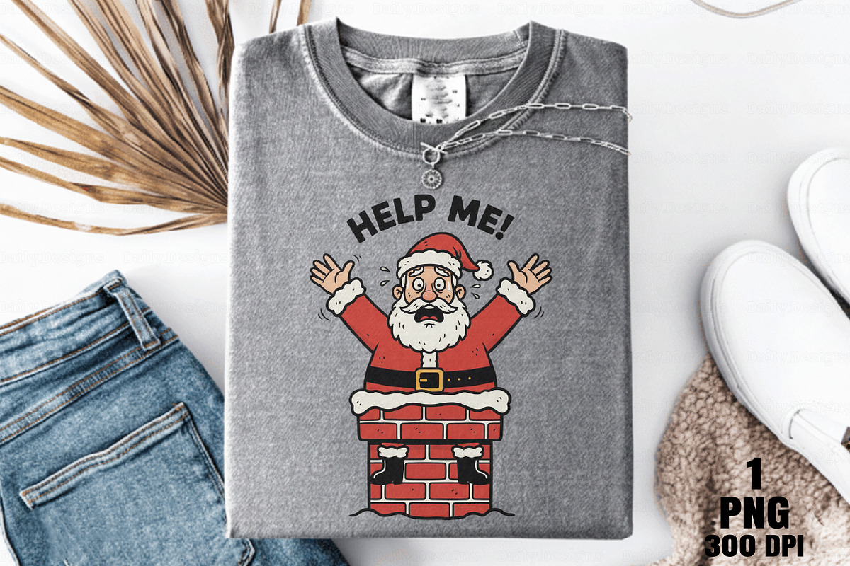Funny Santa Stuck in Chimney Christm, an Illustration by Daily.Designs (Photo 9 of 10)