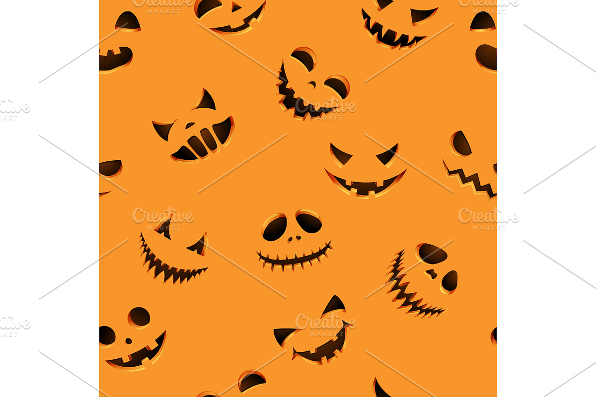 Seamless pattern Halloween pumpkin, a Pattern Graphic by Yayasya (Photo 2 of 2)