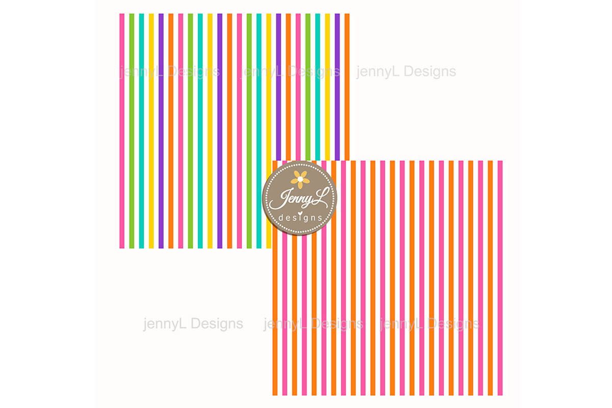 Bright Stripes Digital Papers, a Pattern Graphic by JennyL Designs (Photo 4 of 8)