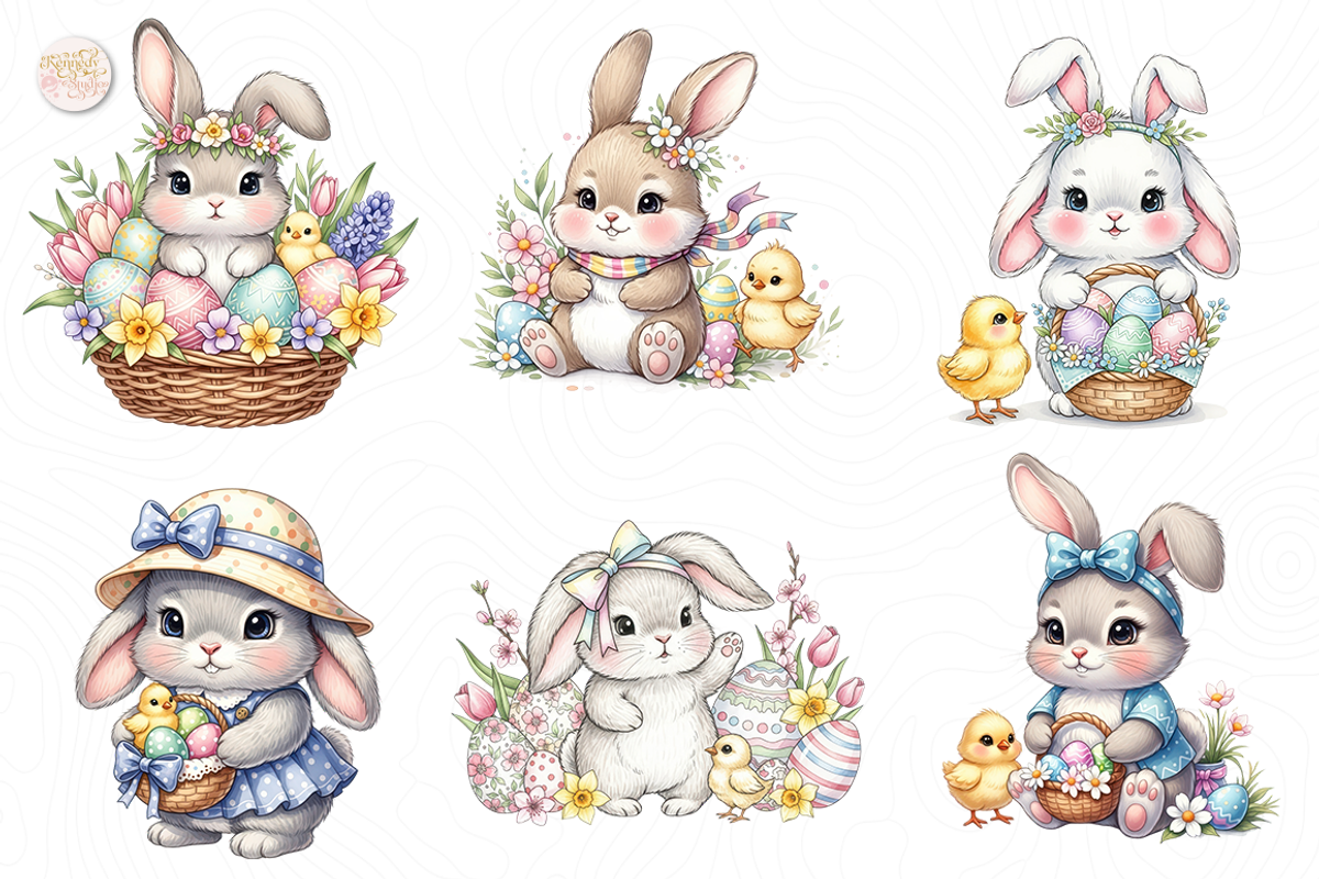 Easter Bunny PNG Clipart, Chubby Fat, an Animal Illustration by KennedyStudio (Photo 3 of 4)