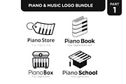 Piano & Music Logo Bundle, a Branding & Logo Template by Grapixy (Thumbnail 1 of 5)