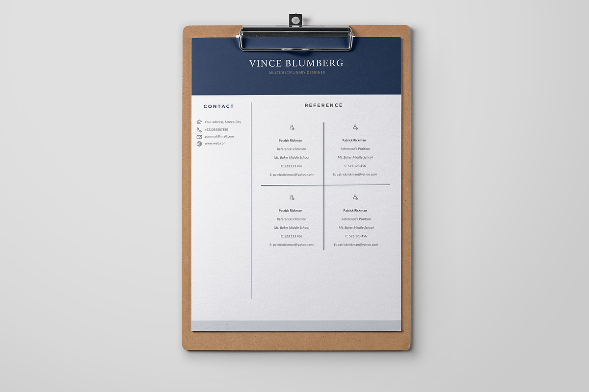 4 Page Resume/CV Template - Vince, a Resume Template by OpulentStu (Photo 5 of 5)