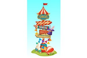 Circus signboard, funfair sign yard, a Decorative Illustration by Vector Tradition