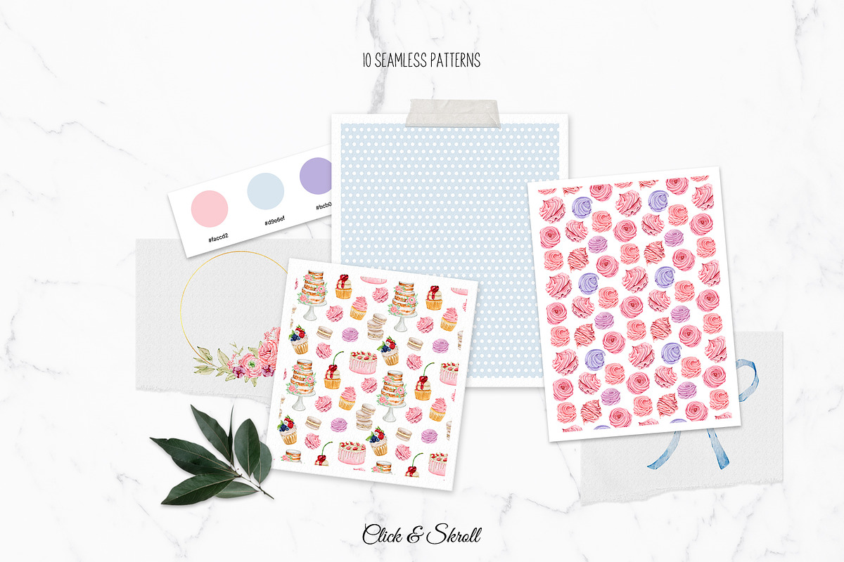 Pastry-Cook bakery watercolor set, a Food Illustration by CrystalinaShop (Photo 7 of 8)