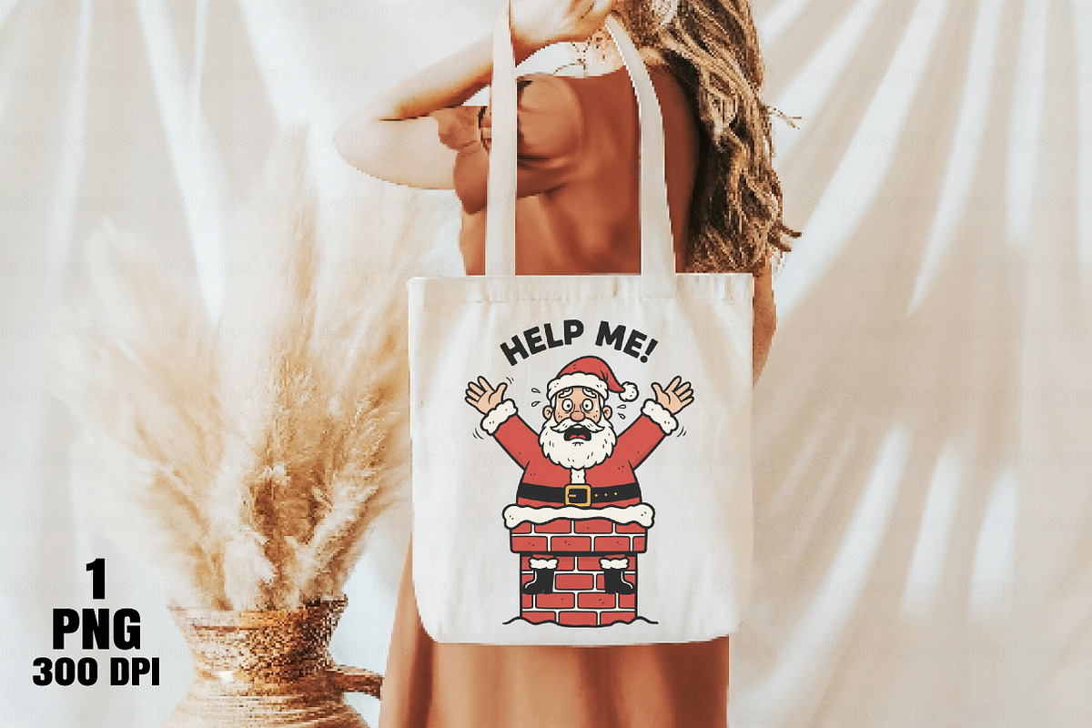Funny Santa Stuck in Chimney Christm, an Illustration by Daily.Designs (Photo 4 of 10)