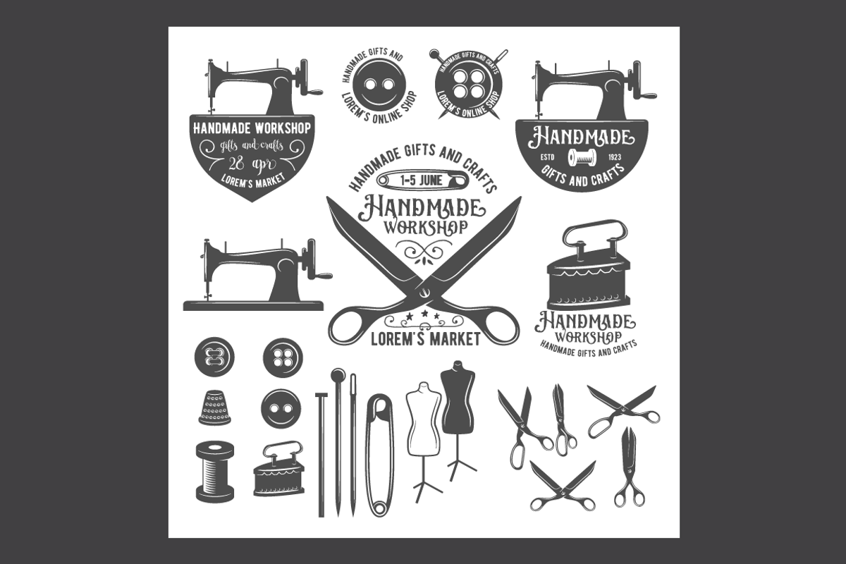 Set of vintage sewing labels, a Branding & Logo Template by Alex_Ivanov