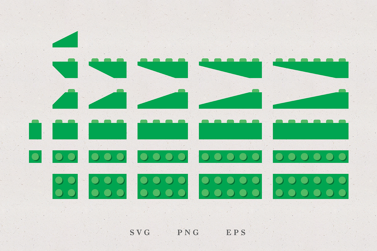 Plastic Bricks Profiles, SVG, PNG, an Illustration by Kessens (Photo 1 of 3)