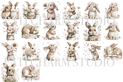 20 Floral Bunny Clipart, an Animal Illustration by Pati Charm Studio (Thumbnail 2 of 8)
