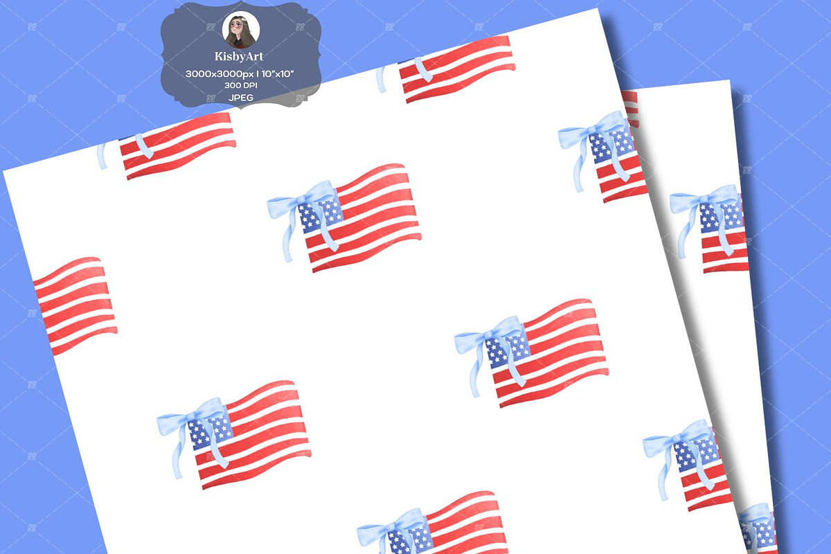 Preppy American Flag Seamless File, a Pattern Graphic by KisbyArt (Photo 3 of 3)