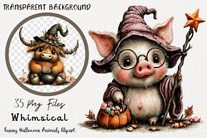 Whimsical Funny Halloween Animals