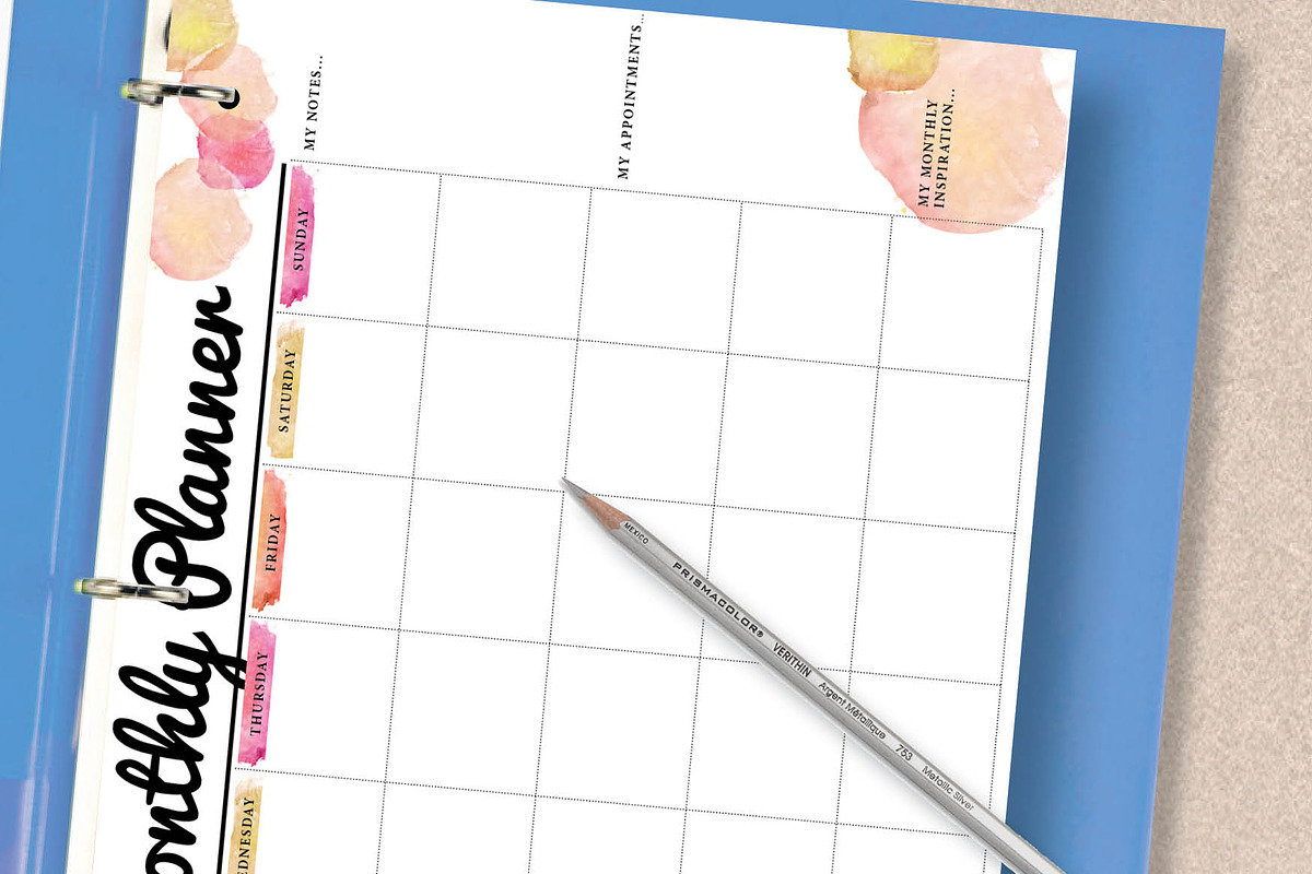 Yellow Planner: Letter Size, a Stationery Template by Stick with Sam (Photo 2 of 2)