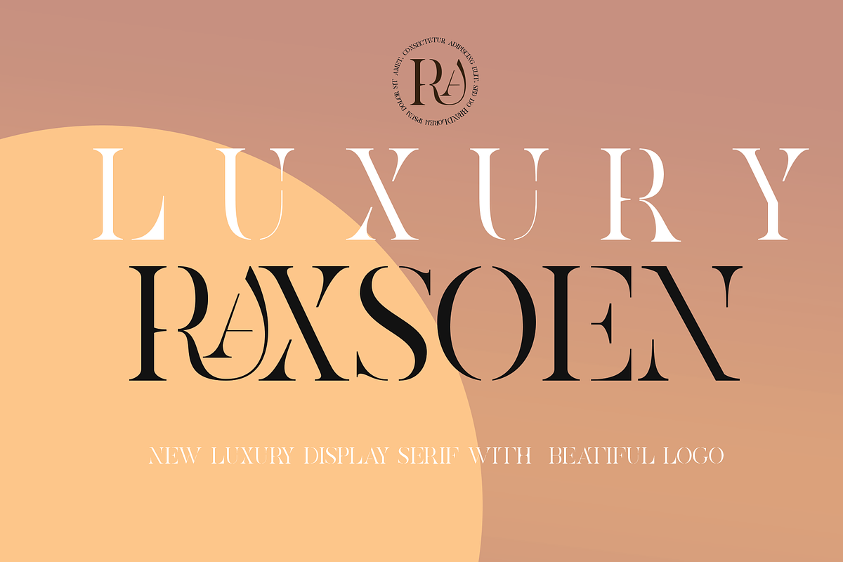 Raxsoen Luxury Serif Display, a Serif Font by LuhopCreative (Photo 1 of 12)
