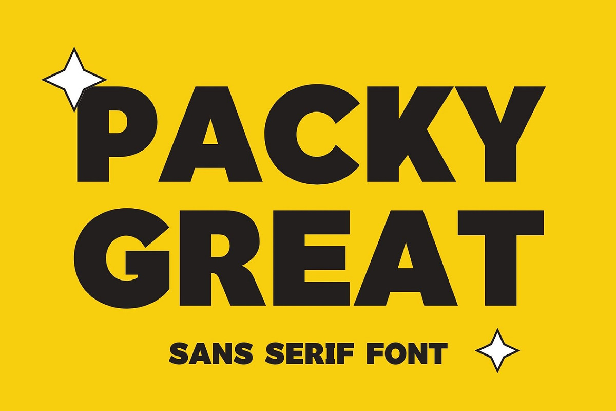 Packy Great Sans Serif Font, a Sans Serif Font by Graphicxell (Photo 1 of 9)