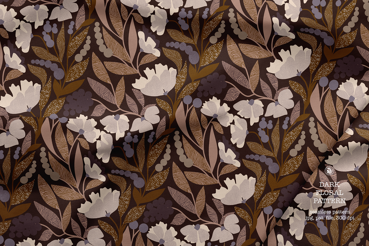 Dark Floral Pattern, a Pattern Graphic by Bloomart Studio