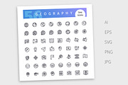 Geography Line Icons Set, an Outline Icon by Voysla's Shop (Thumbnail 4 of 4)