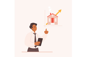 Real estate investment profit house, a Finance Illustration by Lemberg Vector