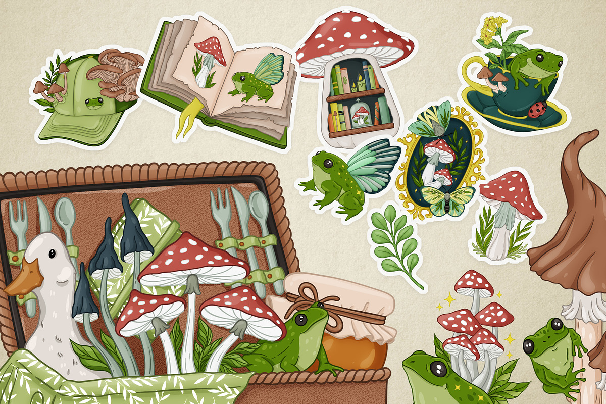 Goblincore, Cottegecore, Green witch, a Seasonal Illustration by SecondOfJuly (Photo 5 of 5)