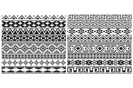 Mexican aztec, mayan border patterns, a Texture Illustration by Vector Tradition