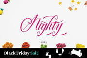 Nighty Girl (Black Friday Sale), a Script Font by Deniz86 (Thumbnail 1 of 8)