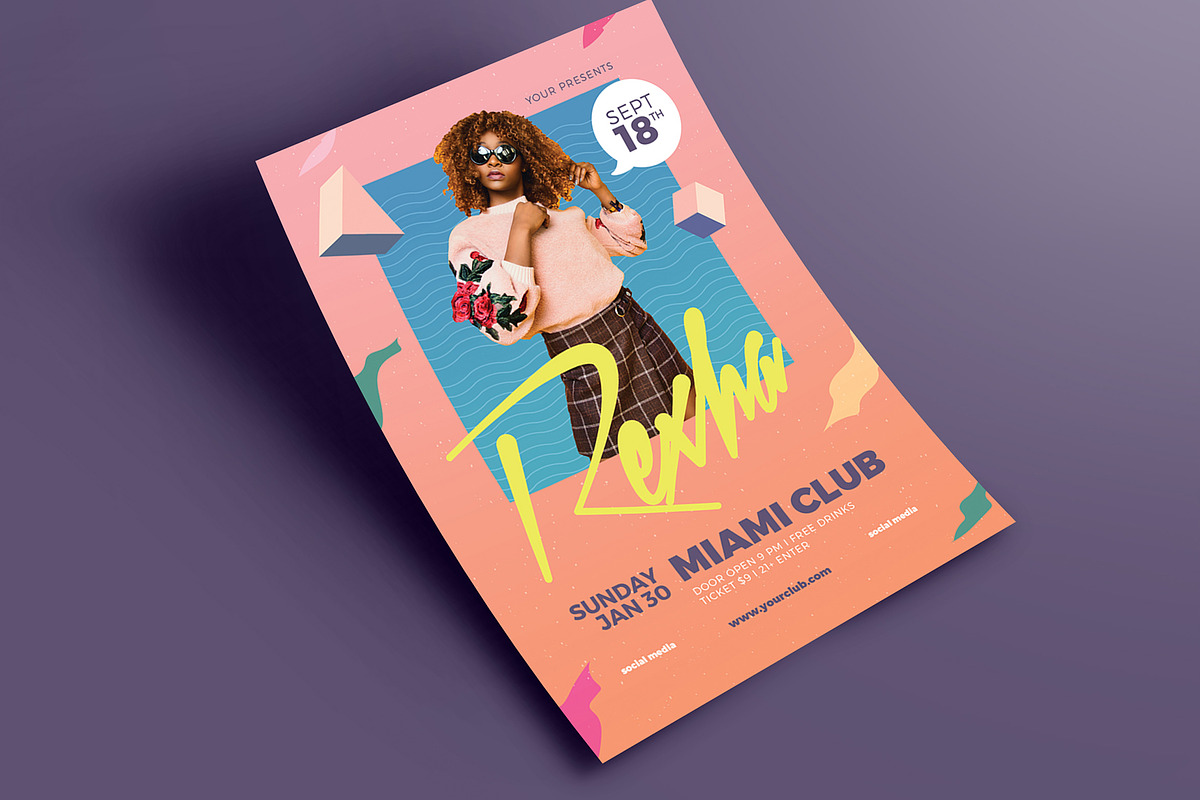 90's Music Dj Party Flyer, a Flyer Template by Guuver (Photo 3 of 3)
