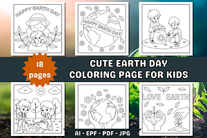 Cute Earth Day Coloring Page