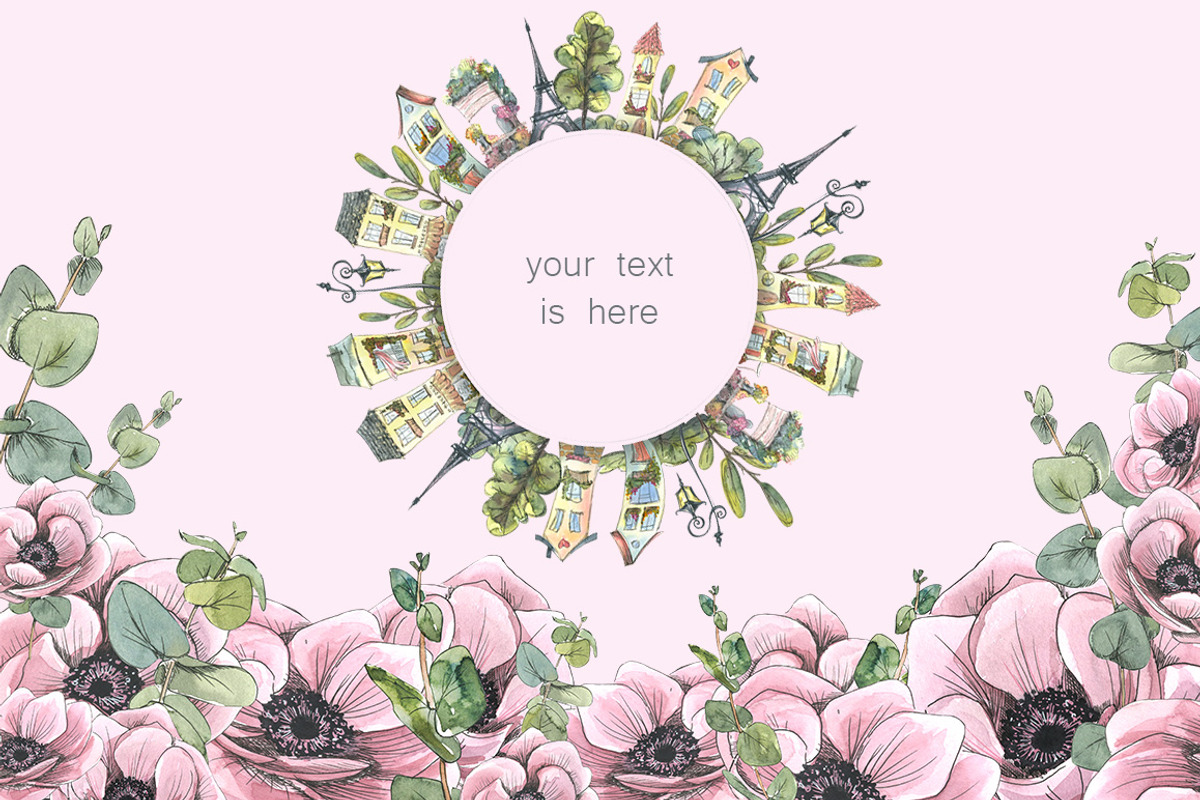 Paris romantic watercolor clipart, a Decorative Illustration by NATASHA CHU (Photo 9 of 17)
